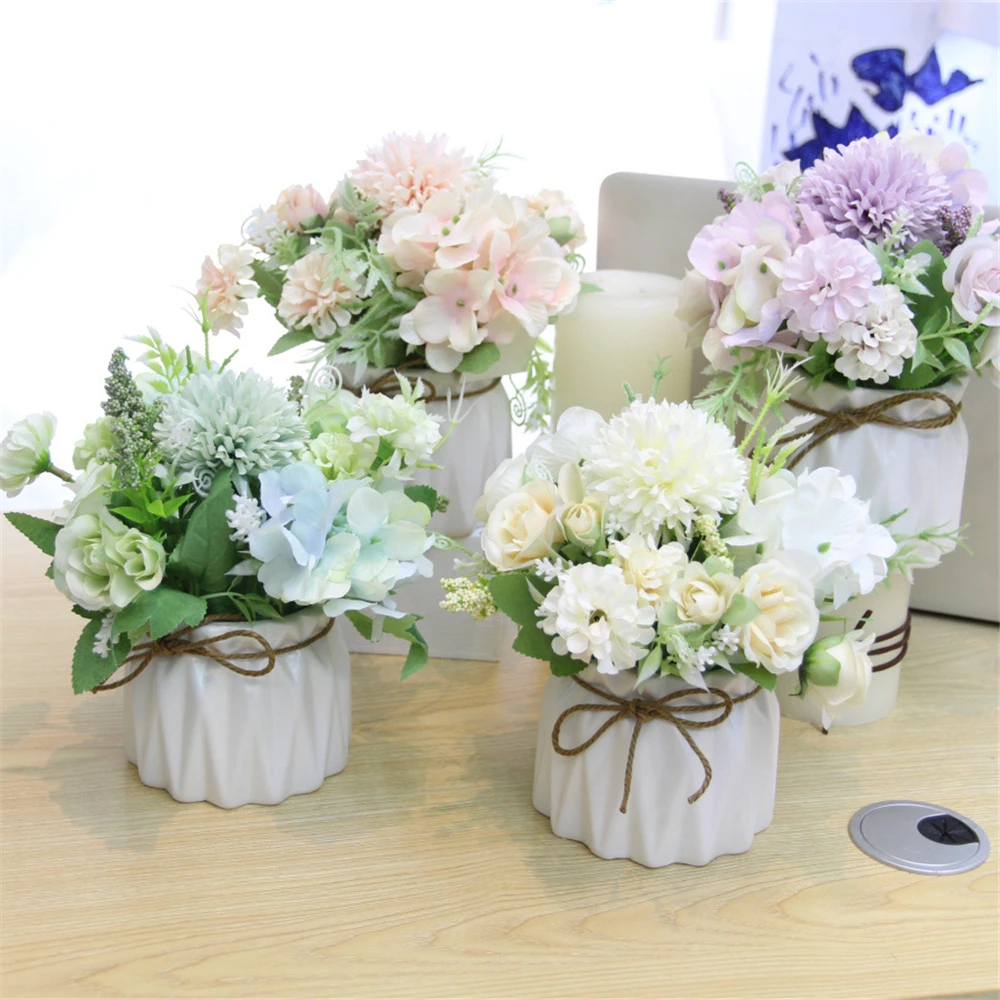 Simulated Potted Hydrangea Rose Iron Bucket Artificial Flower Bonsai Set Living Room Home Decor Gift Wedding Decoration
Simulated Potted Hydrangea Rose Iron Bucket Artificial Flower Bonsai Set Living Room Home Decor Gift Wedding Decoration