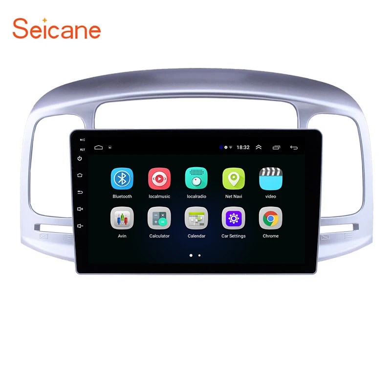 Фото Seicane автомобильный Авторадио gps 9 дюймов стерео Android 8 1 для hyundai Accent 2006 2011 головное