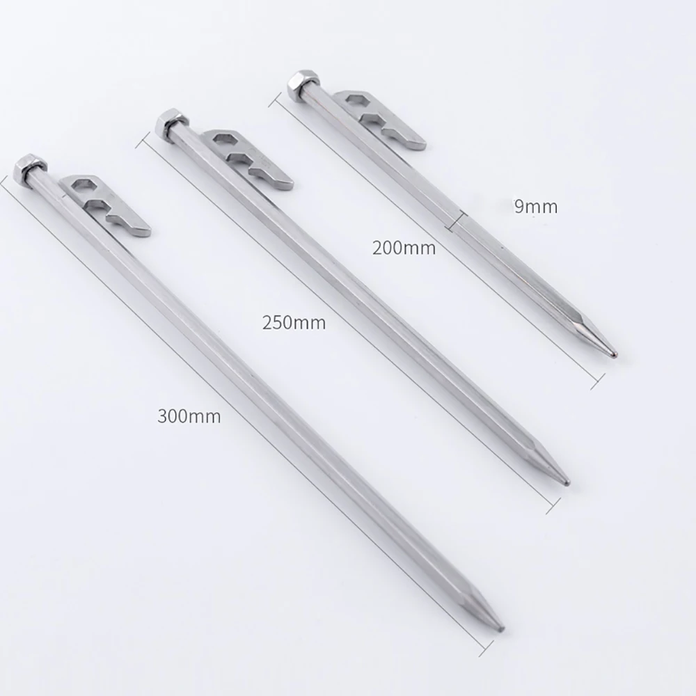 

4pcs Tent Pegs 20/25/30cm Hexagonal Prism Tent Nail Stake Outdoor Tent Nail Peg Tent Camping Equipment Outdoor Accessories