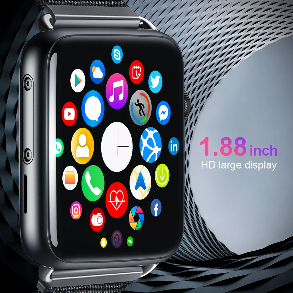 LEMFO LEM10 Смарт часы 4G 1 88 дюймов Большой Экран ОС Android 7 3G Оперативная память 32G