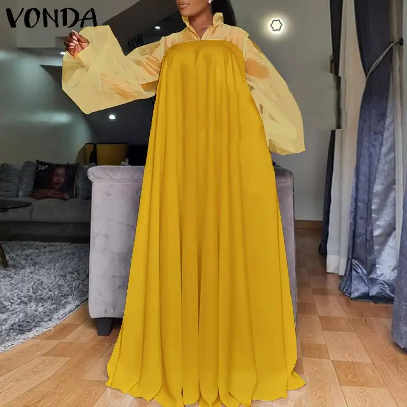 VONDA Women Party Dress Autumn Puff Sleeve V Neck Pleated Bohemian Vestidos Femme Solid Color Party Robes Longue Oversized Robes
VONDA Women Party Dress Autumn Puff Sleeve V Neck Pleated Bohemian Vestidos Femme Solid Color Party Robes Longue Oversized Robes