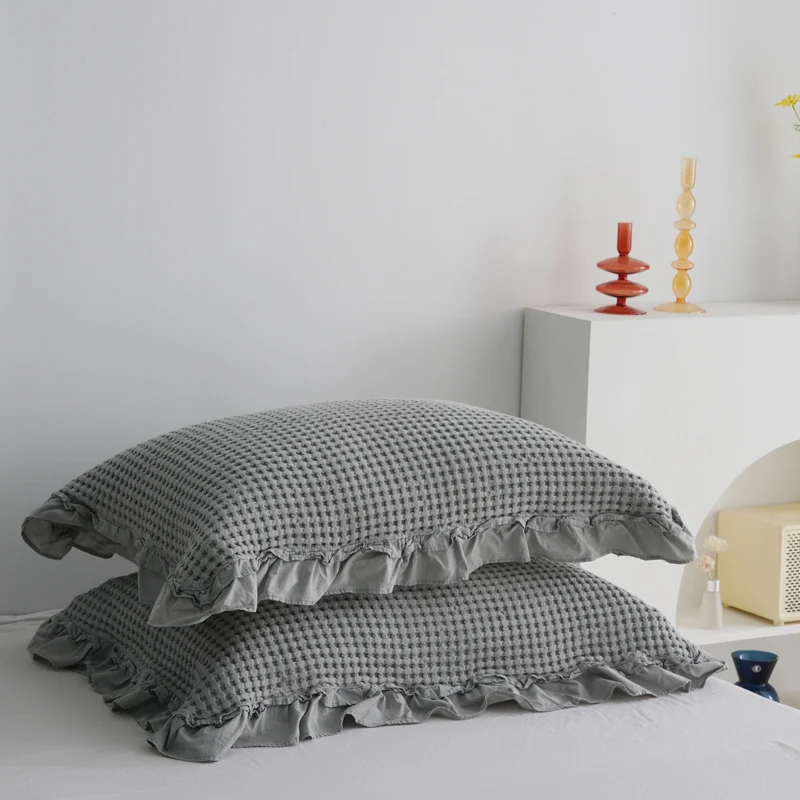 2pc Pillow Towel Cover 100%Cotton Ruffles Side Soft Breathable Blue Grey Camel Single Pillowcases 55*80cm Home Textile No Pillow
2pc Pillow Towel Cover 100%Cotton Ruffles Side Soft Breathable Blue Grey Camel Single Pillowcases 55*80cm Home Textile No Pillow