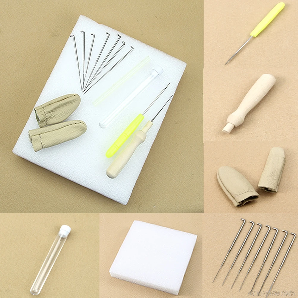 

1set Needle Felting Starter Kit Wool Felt Tools Mat + Accessories Craft + Needle D21 20 Dropshipping