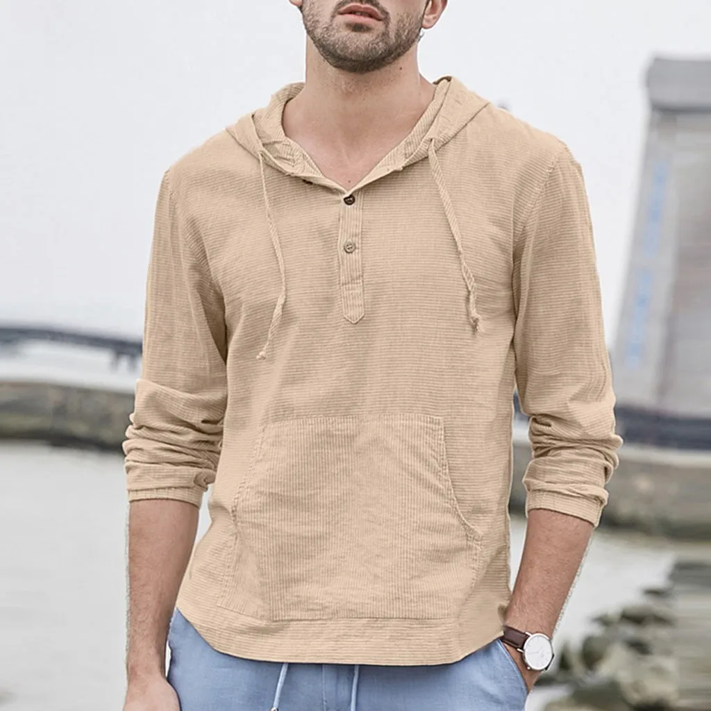 Khaki Men Solid Cotton Long Sleeve Button Hoodie Shirts Casual Pockets T Shirt Fashion Clothing Trends
Khaki Men Solid Cotton Long Sleeve Button Hoodie Shirts Casual Pockets T Shirt Fashion Clothing Trends