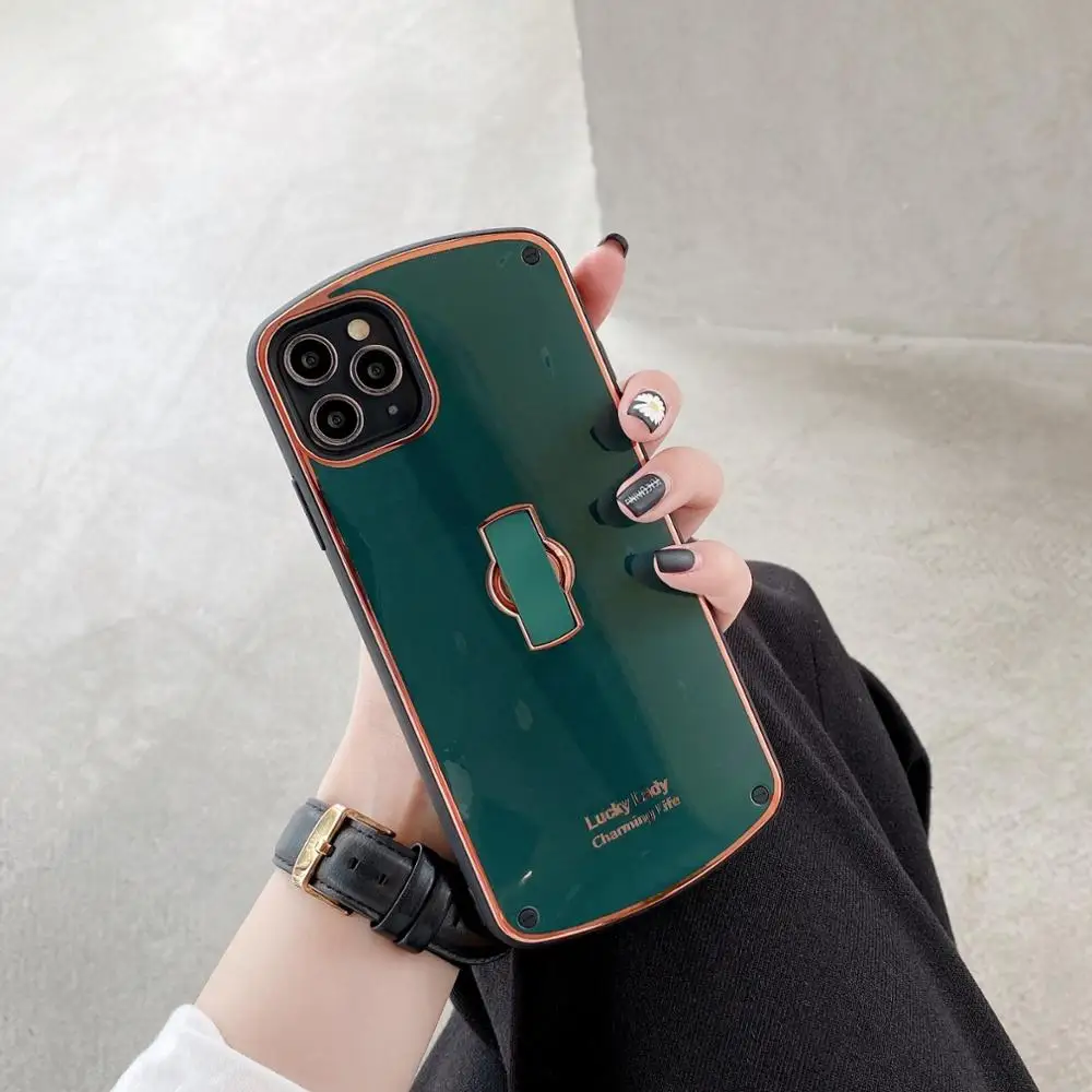 For iPhone 11 Pro Case Luxury Plated Electroplate Ring Stand Holder Cases for iPhone 12 XR 7 8 Plus x xs max SE Silicone Cover
For iPhone 11 Pro Case Luxury Plated Electroplate Ring Stand Holder Cases for iPhone 12 XR 7 8 Plus x xs max SE Silicone Cover