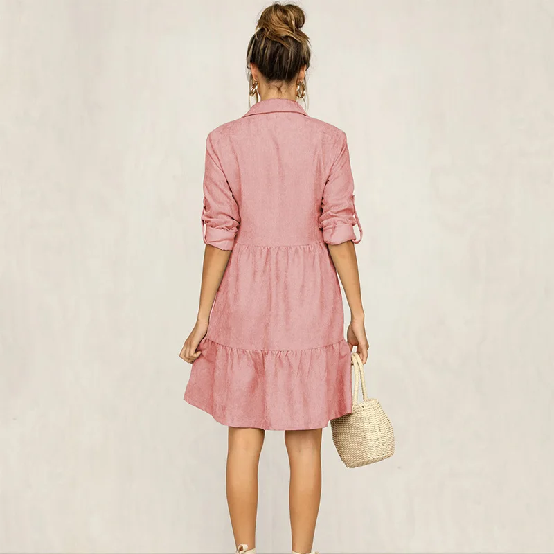 Women Autumn Shirt Dress Long Sleeve Solid Color Mini Party Dresses Button Turn-Down Collar Ladies Vestidos Streetwear Robes
Women Autumn Shirt Dress Long Sleeve Solid Color Mini Party Dresses Button Turn-Down Collar Ladies Vestidos Streetwear Robes