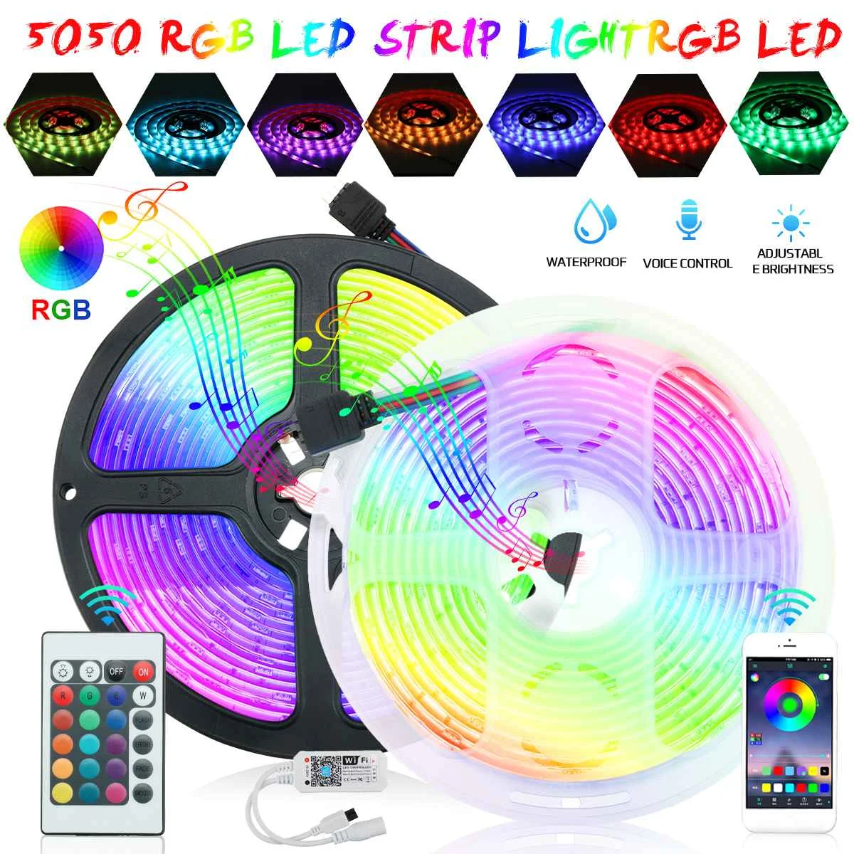 Смарт-WI-FI LED RGB светильник s полоски Водонепроницаемый пульт дистанционного управления голосовой Управление 5050 светодиодные ленты неоновый ...
Смарт-WI-FI LED RGB светильник s полоски Водонепроницаемый пульт дистанционного управления голосовой Управление 5050 светодиодные ленты неоновый ...