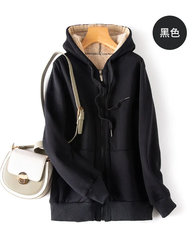 Cashmere sweater women's autumn and winter Plush sportswear large casual Hooded Coat cotton top
Cashmere sweater women's autumn and winter Plush sportswear large casual Hooded Coat cotton top