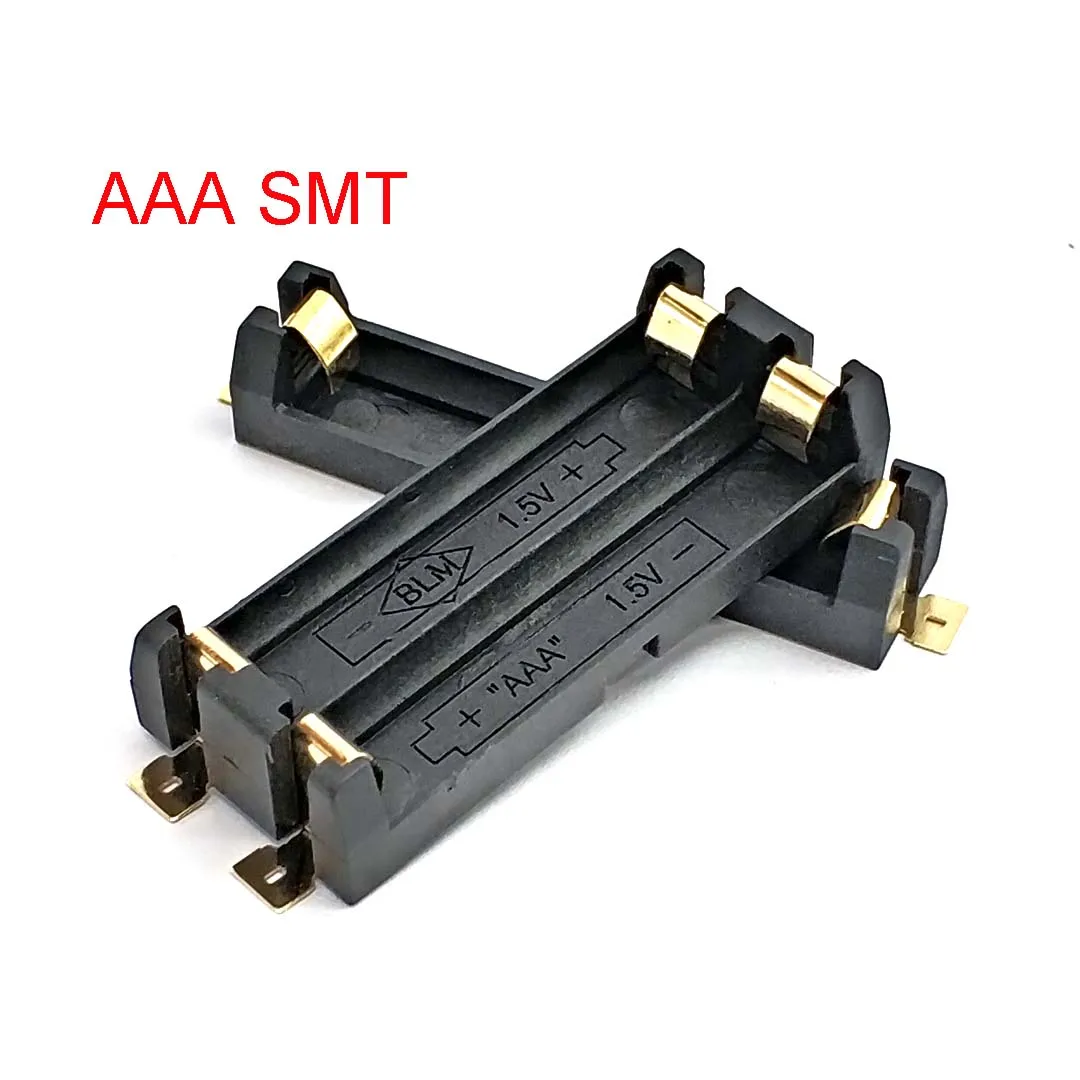 Высокое качество 1/2 слот AAA Батарея держатель SMD SMT коробка с бронзовые значки DIY