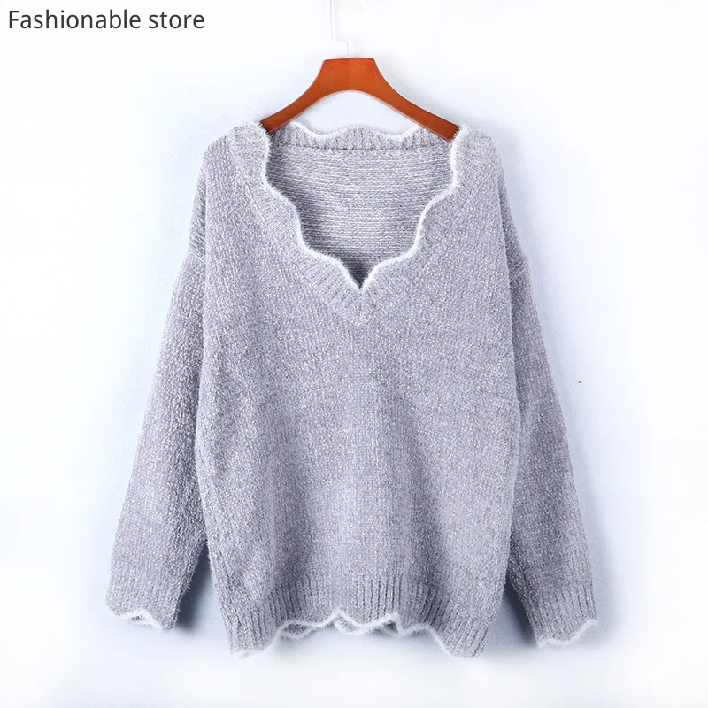 Women V-neck Knit Sweater High quality Autumn Winter Jumper Pullovers Women Sweater
Women V-neck Knit Sweater High quality Autumn Winter Jumper Pullovers Women Sweater