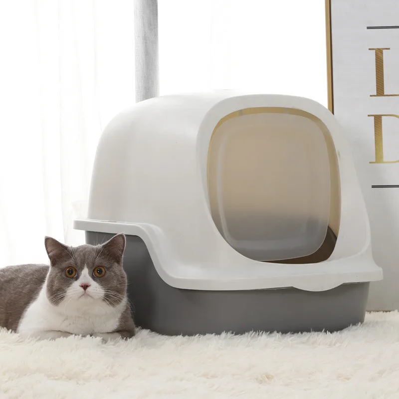 

Cat Litter Box Cat Bedpan Fully Enclosed Deodorant Pet Toilet High Capacity Cat Litter Tray Within 20KG Pets Cleaning Supplies