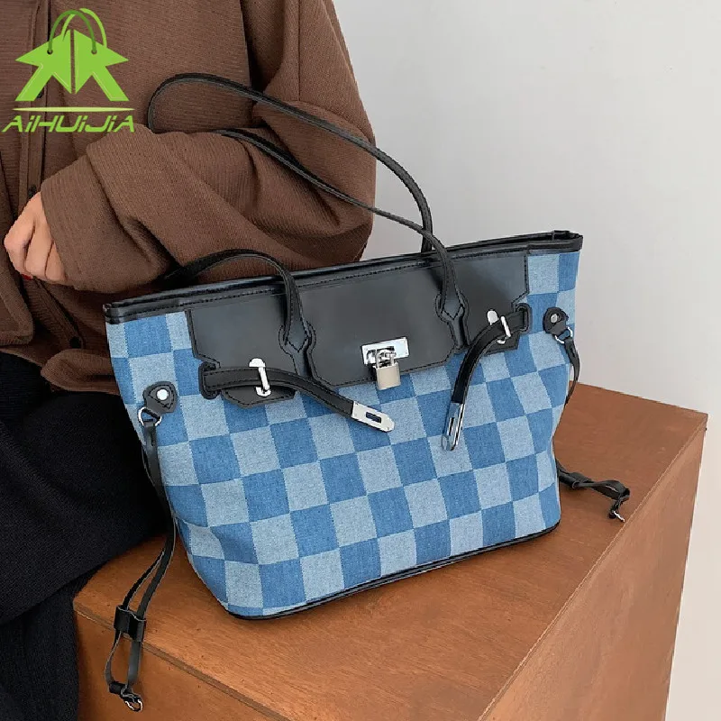 Hot Sale Large Women's Bag Large Capacity Shoulder Bags High Quality Pu+canvas Shoulder Bags Ladies Wild Bags Sac a Main Femme
Hot Sale Large Women's Bag Large Capacity Shoulder Bags High Quality Pu+canvas Shoulder Bags Ladies Wild Bags Sac a Main Femme
