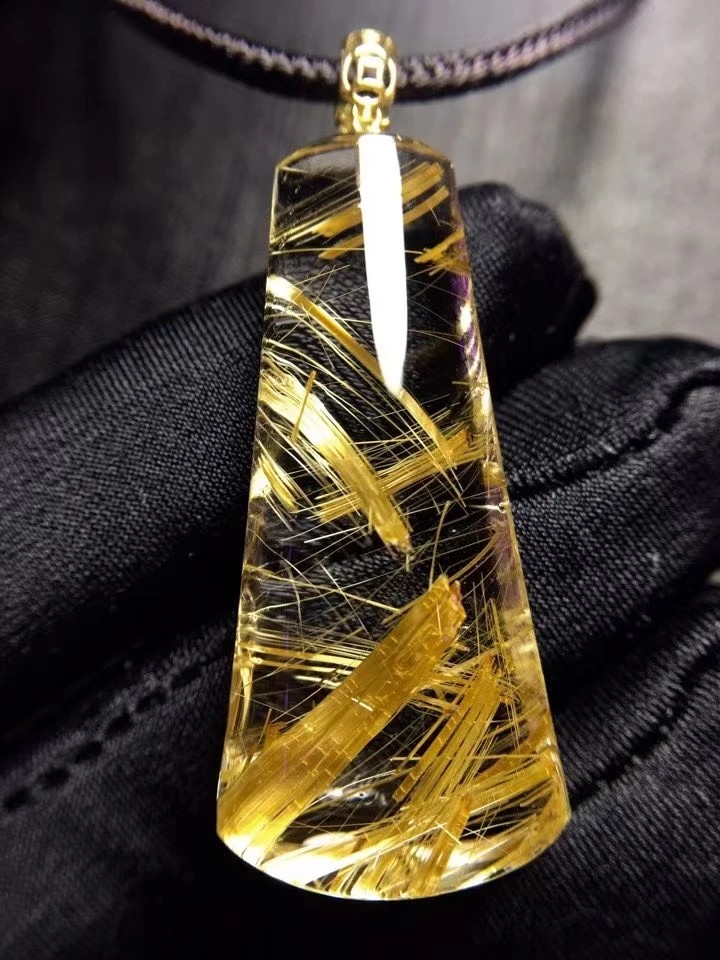 Genuine Natural Gold Rutilated Quartz Pendant Brazil 38.5*18.3*10.6mm Rectangle Wealthy Women Men Jewelry Genuine AAAAAA
Genuine Natural Gold Rutilated Quartz Pendant Brazil 38.5*18.3*10.6mm Rectangle Wealthy Women Men Jewelry Genuine AAAAAA