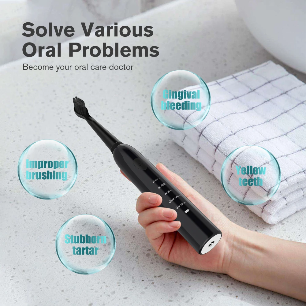Powerful Electric Toothbrush Rechargeable 32000time/min Ultrasonic Washable gfts 
Powerful Electric Toothbrush Rechargeable 32000time/min Ultrasonic Washable gfts