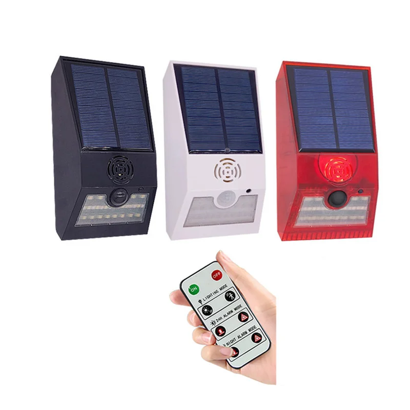 Solar Lamp Remote Control Security Alarm Siren PIR Motion Sensor Detector Wall Sconce Light Stickers For Home Yard Outdoor
Solar Lamp Remote Control Security Alarm Siren PIR Motion Sensor Detector Wall Sconce Light Stickers For Home Yard Outdoor