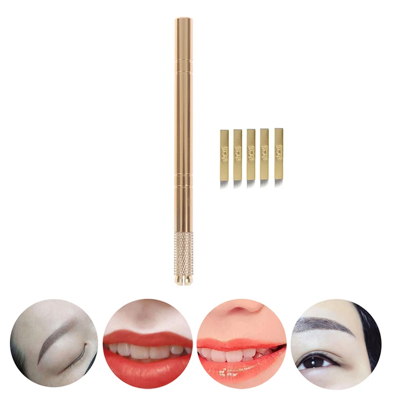 3D Golden Tattoo Pen + 5 Pc 12 Pins Microblading Tattoos Needles Permanent Makeup Manual Professional Eyebrow Tattoo Set
3D Golden Tattoo Pen + 5 Pc 12 Pins Microblading Tattoos Needles Permanent Makeup Manual Professional Eyebrow Tattoo Set