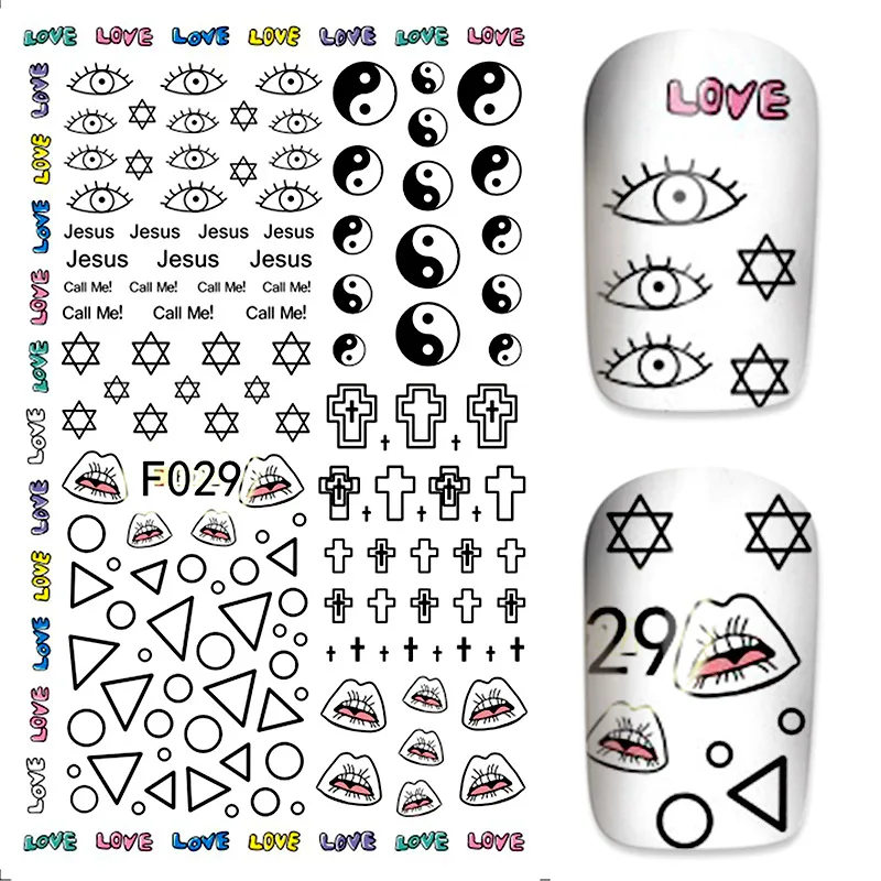 Ultrathin adhesive Nail Art Stickers Taiji Tu Jesus Manicure Decals Eyes Lip Design stickers for nails geometry
Ultrathin adhesive Nail Art Stickers Taiji Tu Jesus Manicure Decals Eyes Lip Design stickers for nails geometry