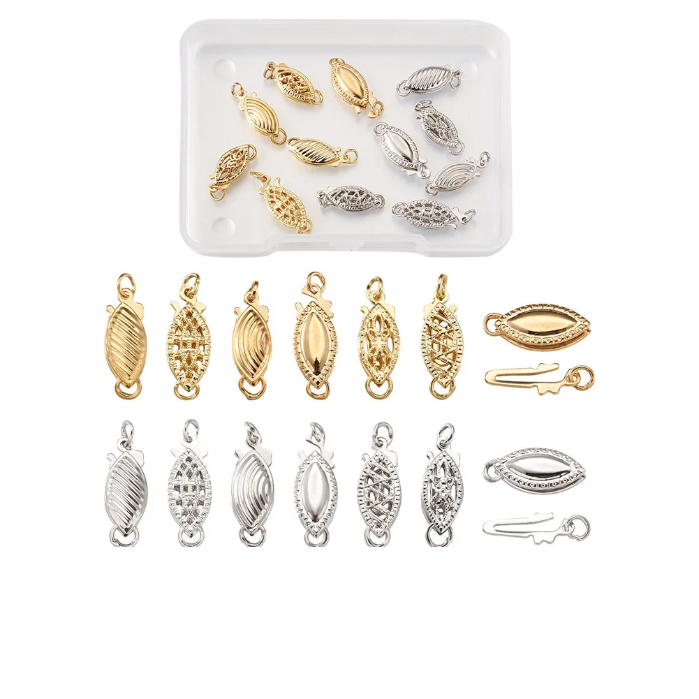 12Set/Box Brass Box Clasps Multi-Strand Connector Hooks Buckle For DIY Jewelry Making Bracelet Necklace Findings
12Set/Box Brass Box Clasps Multi-Strand Connector Hooks Buckle For DIY Jewelry Making Bracelet Necklace Findings