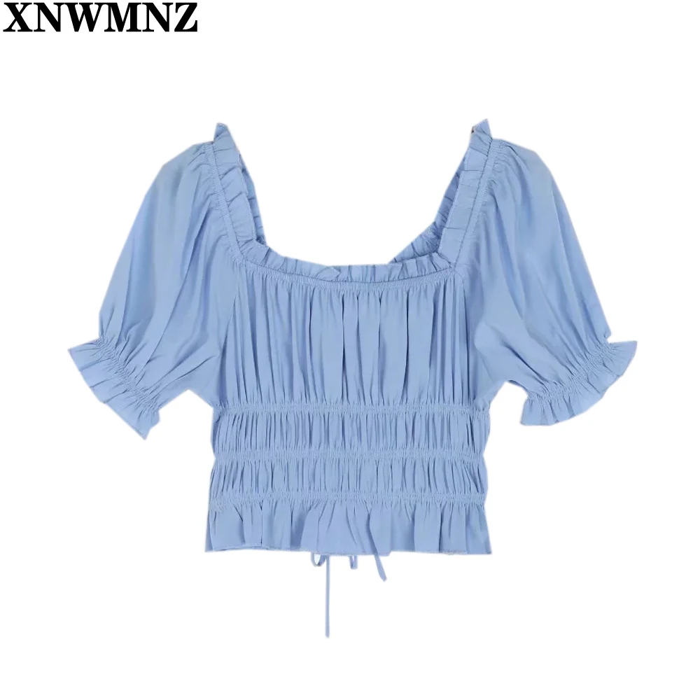 XNWMNZ Women's blouse 2021 Sexy crop Tops Front Drawstring Women Blouse Palace Ruched Summer Harajuku Short Sleeve Shirt mujer
XNWMNZ Women's blouse 2021 Sexy crop Tops Front Drawstring Women Blouse Palace Ruched Summer Harajuku Short Sleeve Shirt mujer