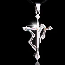 Fashion The Zodiac Cross Pendant Necklace For Women Men Stainless Steel Constellation Charms Choker Jewelry Party Gifts