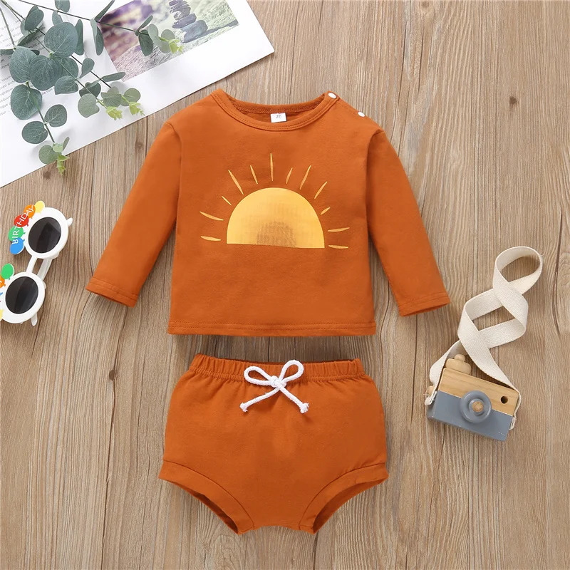 2Pcs 0-24Month Newborn Baby Boys Girls Casual Cotton Clothes Sets,Sum Print Long Sleeve O-Neck Pullover+Tie-up Solid Color Pants
2Pcs 0-24Month Newborn Baby Boys Girls Casual Cotton Clothes Sets,Sum Print Long Sleeve O-Neck Pullover+Tie-up Solid Color Pants