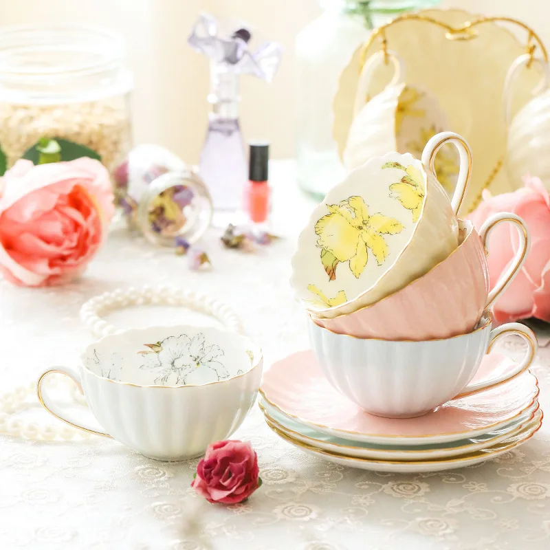 1-6 шт. розовый романтический набор кофейных чашек в виде тыквы кухонные