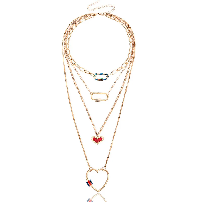 Vintage Punk Multilayer Metal Choker Geometric Heart Pendant Chain Gold Color Hip Hop Necklace for Women Fashion Jewelry Gift
Vintage Punk Multilayer Metal Choker Geometric Heart Pendant Chain Gold Color Hip Hop Necklace for Women Fashion Jewelry Gift