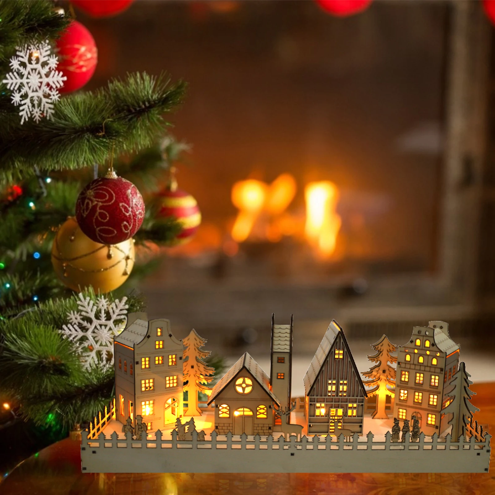 Wooden Craft For Home Small House Christmas Tree Warm White Light Christmas Home Decoration Indoor Desk Christmas Tree
Wooden Craft For Home Small House Christmas Tree Warm White Light Christmas Home Decoration Indoor Desk Christmas Tree