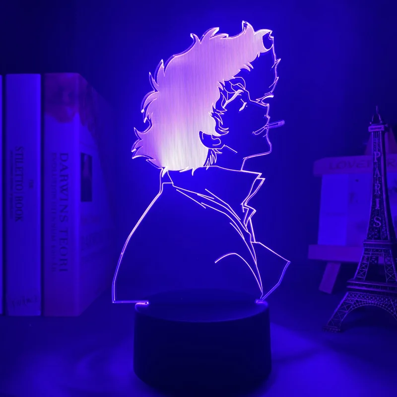 3d лампа в стиле аниме Ковбой Бибоп Спайк Шпигель светодиодный светильник для