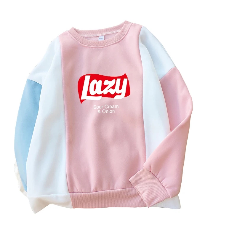 LAZY Sweatshirt Autumn Winter New Casual Funny Spell Color Splicing Fleece O-necek Streetwear Harajuku Letter Print Hoodies Tops
LAZY Sweatshirt Autumn Winter New Casual Funny Spell Color Splicing Fleece O-necek Streetwear Harajuku Letter Print Hoodies Tops