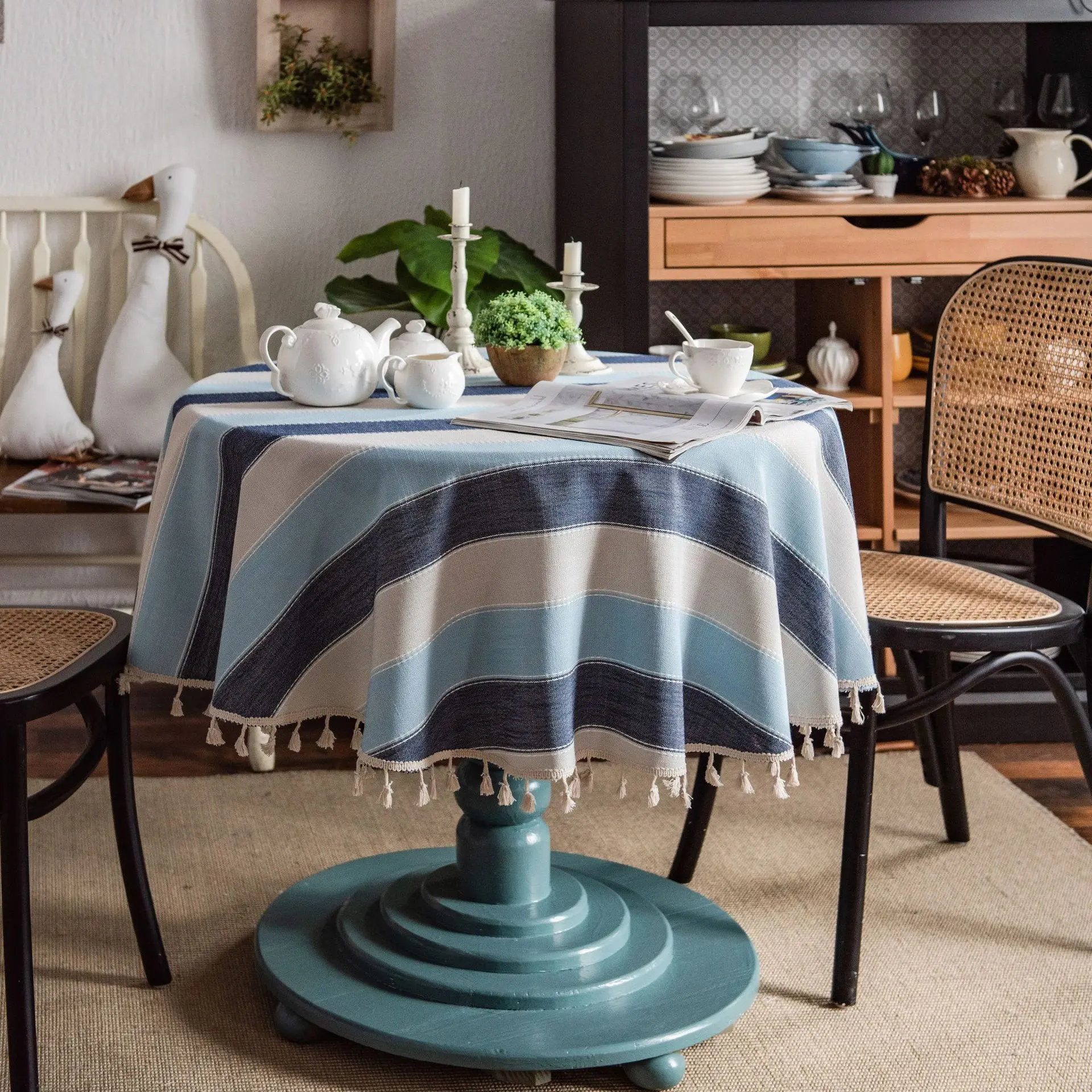Blue Stripe Round Tablecloth Tassel Tea Table Protector Linen Table Cover Round Wedding Tablecloth Elegant Table Tablecloth
Blue Stripe Round Tablecloth Tassel Tea Table Protector Linen Table Cover Round Wedding Tablecloth Elegant Table Tablecloth