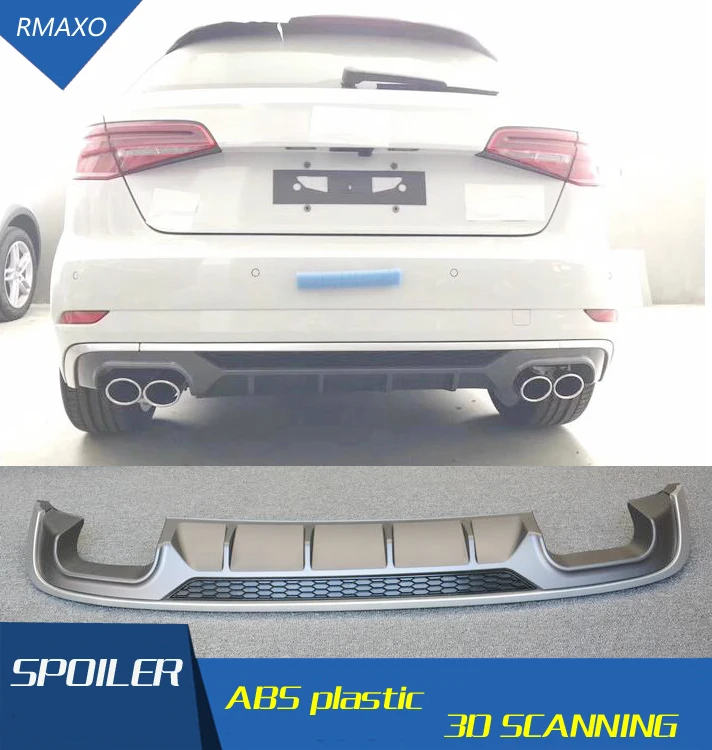 Для Audi A3 S3 Комплект кузова спойлер 2017 2019 для хэтчбека RS3 ABS задняя губа задний
