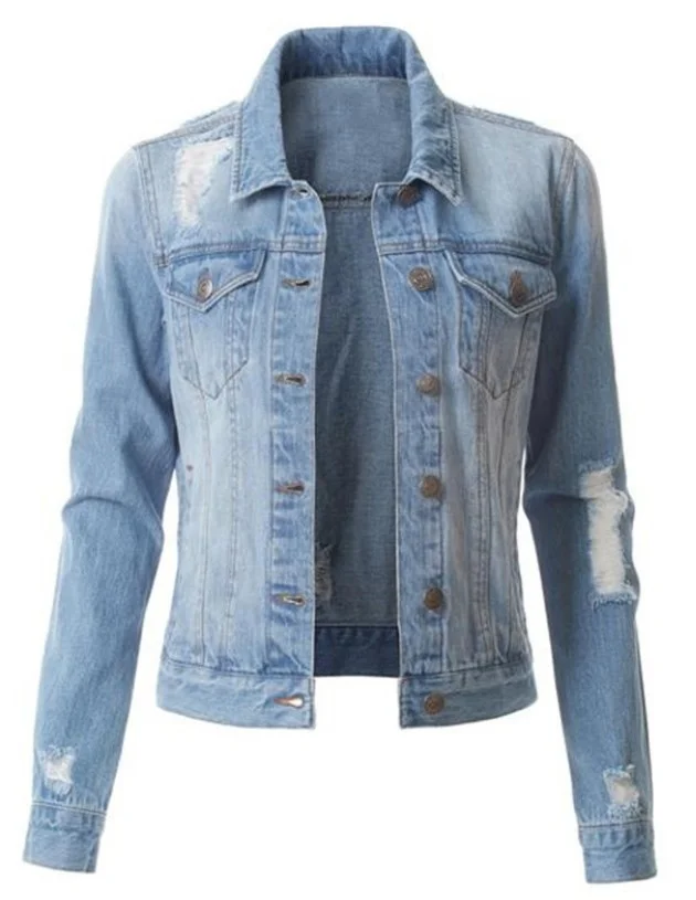 Denim jacket casual versatile slim pocket Lapel button design jacket long sleeve women's top
Denim jacket casual versatile slim pocket Lapel button design jacket long sleeve women's top