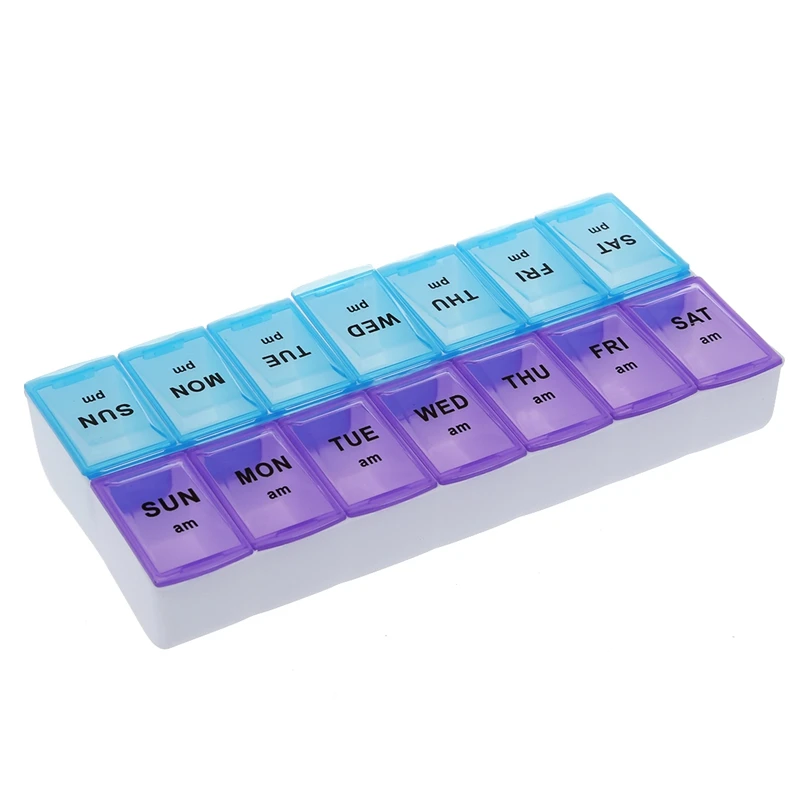 Seven Day AM & PM Pill and Tablet Storage Box with 14 compartments
Seven Day AM & PM Pill and Tablet Storage Box with 14 compartments