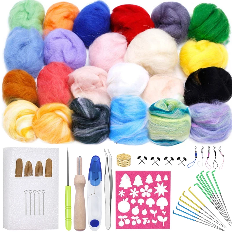 LMDZ 24 Colors Wool Felting Needle Kit Foam Mat Arts Fibre Yarn Fabric Roving DIY Spinning Sewing Mold Needlework Accessories
LMDZ 24 Colors Wool Felting Needle Kit Foam Mat Arts Fibre Yarn Fabric Roving DIY Spinning Sewing Mold Needlework Accessories