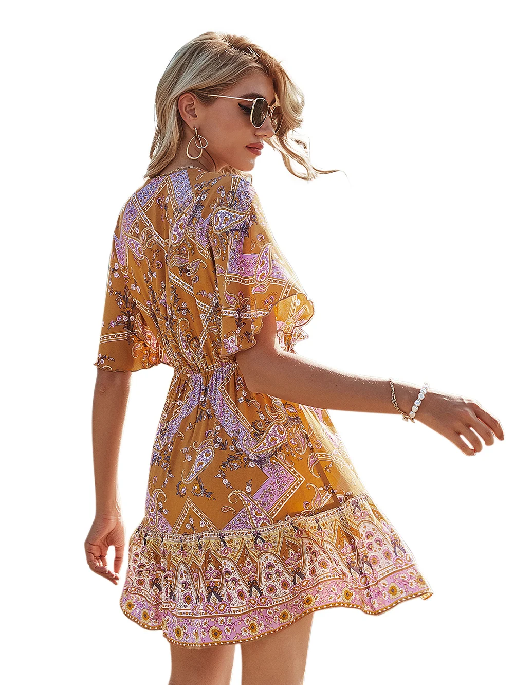 2021 Spring New Romantic Bow A-Line Skirt With V-neck Holiday Print Dress For Women
2021 Spring New Romantic Bow A-Line Skirt With V-neck Holiday Print Dress For Women