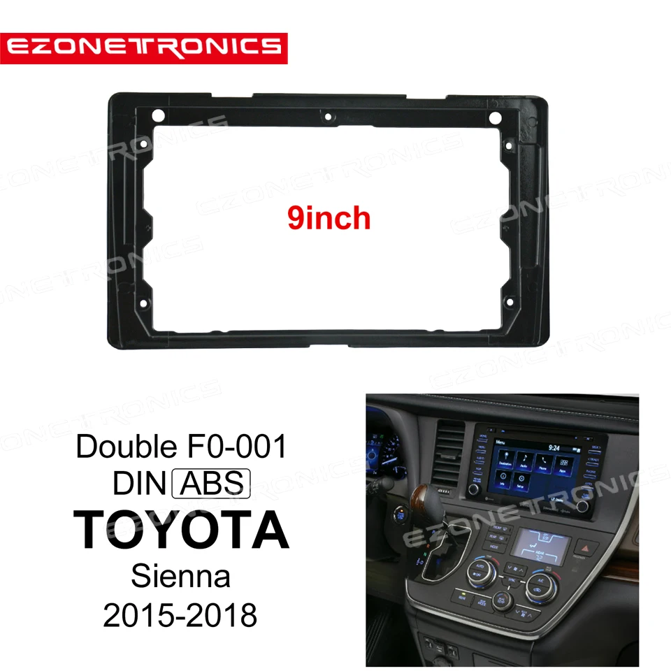 

1/2Din Car DVD Only Frame Audio Fitting Adaptor Dash Trim Kits Facia Panel 9" For Toyota Sienna 2015-2018 Radio Player