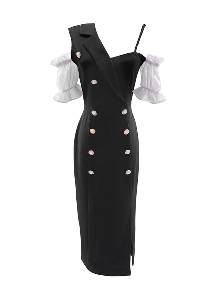 Summer Vintage Retro Dress Women French Hepburn Style Trumpet Dress Female Office Lady Casual Party Midi Irregular Korean Dress
Summer Vintage Retro Dress Women French Hepburn Style Trumpet Dress Female Office Lady Casual Party Midi Irregular Korean Dress