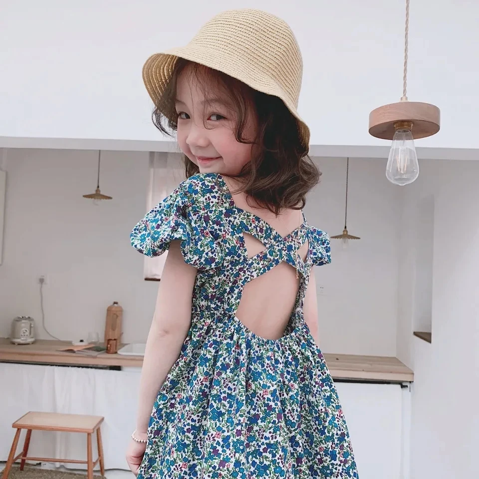Girls sweet casual backless dress summer new children's baby kids girls dress children's flowers short sleeve dress P4 504
Girls sweet casual backless dress summer new children's baby kids girls dress children's flowers short sleeve dress P4 504