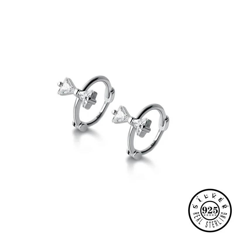 925 Sterling Silver Small Ear Rings Trendy Cubic Zirconia Bowknot Shape Gold Color Plated Hoops Piercing Earrings for Girls
925 Sterling Silver Small Ear Rings Trendy Cubic Zirconia Bowknot Shape Gold Color Plated Hoops Piercing Earrings for Girls