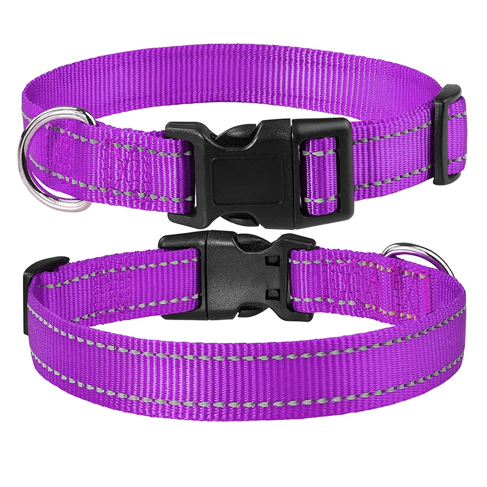 Reflective Nylon Dog Collar Adjustable Pet Collars with Quick Release Buckle 12 Classic Solid Colors 4 Sizes Small Size
Reflective Nylon Dog Collar Adjustable Pet Collars with Quick Release Buckle 12 Classic Solid Colors 4 Sizes Small Size