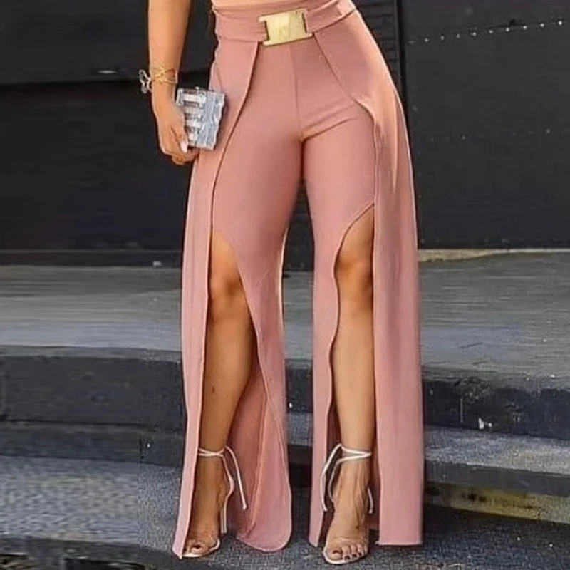 2021 new style fashion Women Solid Long Slit Pants With Belt Sexy Casual Pants Fashion Pants
2021 new style fashion Women Solid Long Slit Pants With Belt Sexy Casual Pants Fashion Pants