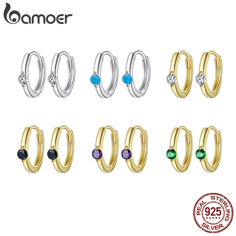 BAMOER Colorful Huggie Earrings for Women 6 Colors available 925 Sterling Silver Gold Color Hypoallergenic Jewelry SCE1050
BAMOER Colorful Huggie Earrings for Women 6 Colors available 925 Sterling Silver Gold Color Hypoallergenic Jewelry SCE1050