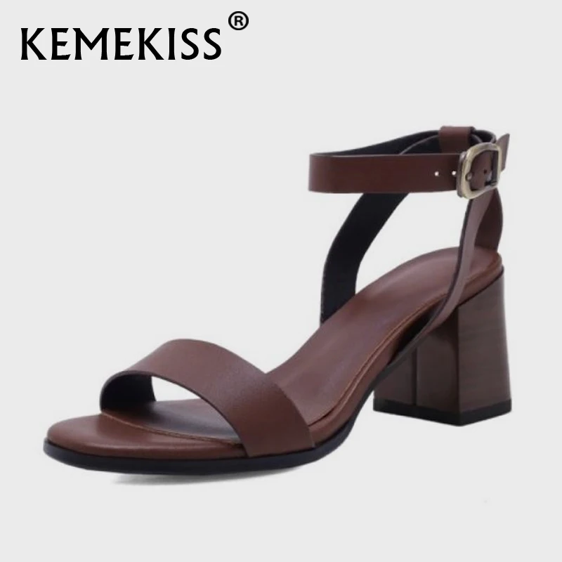 KemeKiss Size 34-41 Summer Ladies Sandals Real Leather Square Heels Metal Buckles Thick High Heels Women'S Shoes Footwear
KemeKiss Size 34-41 Summer Ladies Sandals Real Leather Square Heels Metal Buckles Thick High Heels Women'S Shoes Footwear