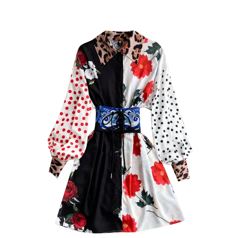 European Women's 2021 New Vestidos Color Matching Print Polka Dot Lapel Puff Sleeve Slim Short Midi Dress GK830
European Women's 2021 New Vestidos Color Matching Print Polka Dot Lapel Puff Sleeve Slim Short Midi Dress GK830