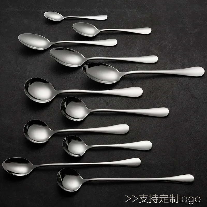 Stainless Steel Knife, Fork and Spoon Western Tableware 1010 Series Steak Steak Knives dessert cha Spoon Hotel Customizable LOGO 
Stainless Steel Knife, Fork and Spoon Western Tableware 1010 Series Steak Steak Knives dessert cha Spoon Hotel Customizable LOGO