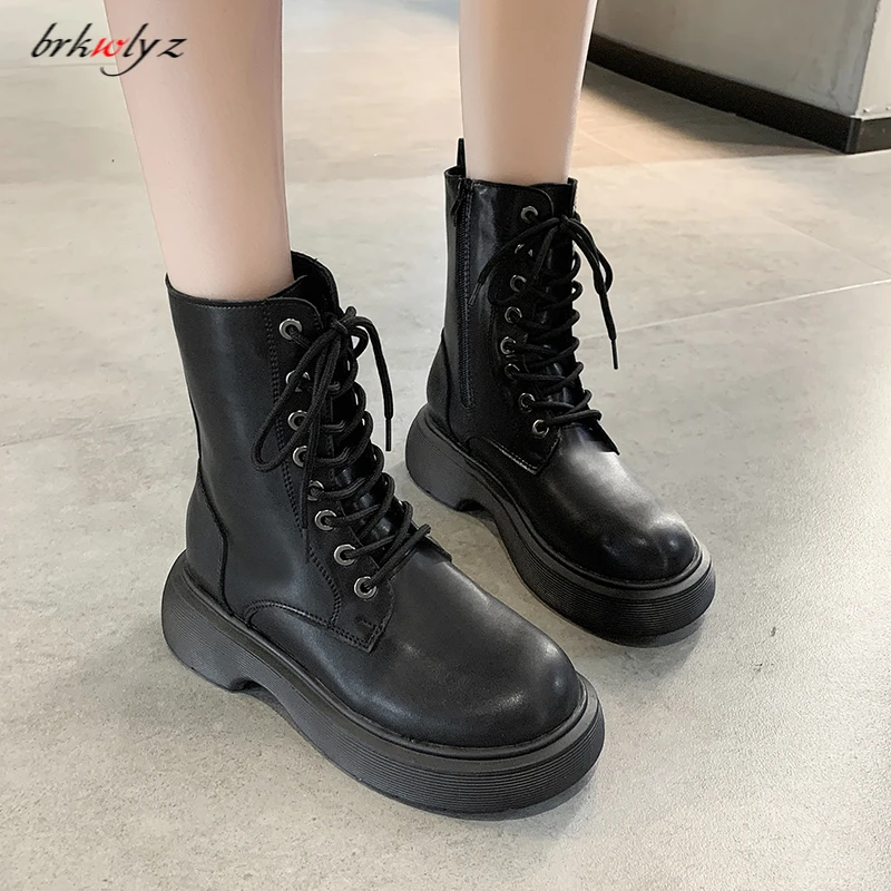 White Black PU Leather Ankle Boots Women Autumn Winter Round Toe Lace Up Shoes Woman Fashion Motorcycle Platform Botas
White Black PU Leather Ankle Boots Women Autumn Winter Round Toe Lace Up Shoes Woman Fashion Motorcycle Platform Botas