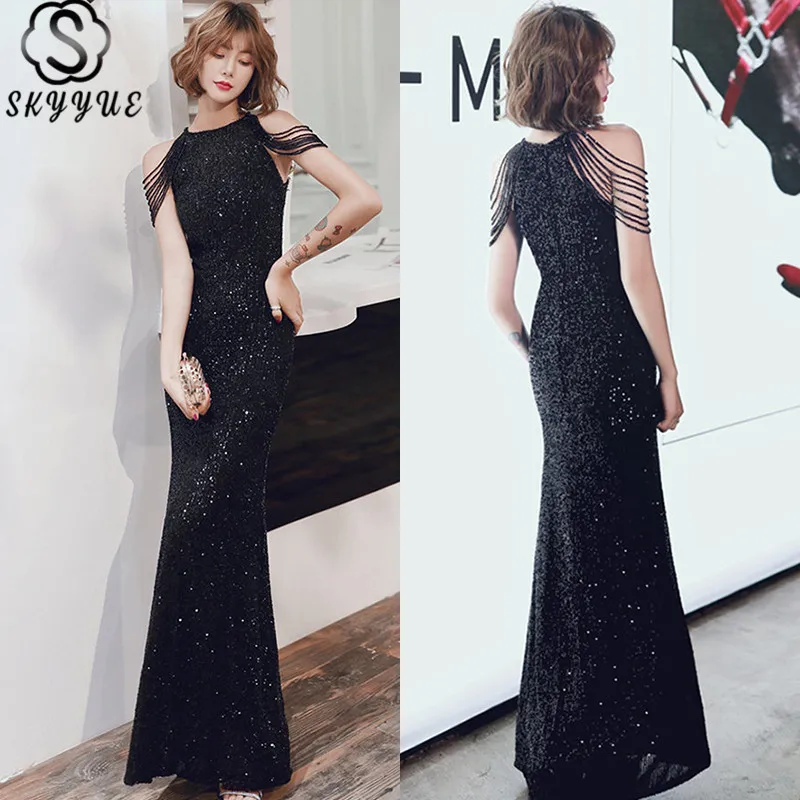 Skyyue Sequined Formal Dress Halter Collar Floor-Length Sleeveless Evening Gown for Women Plus Size Beading Evening Dress K035
Skyyue Sequined Formal Dress Halter Collar Floor-Length Sleeveless Evening Gown for Women Plus Size Beading Evening Dress K035