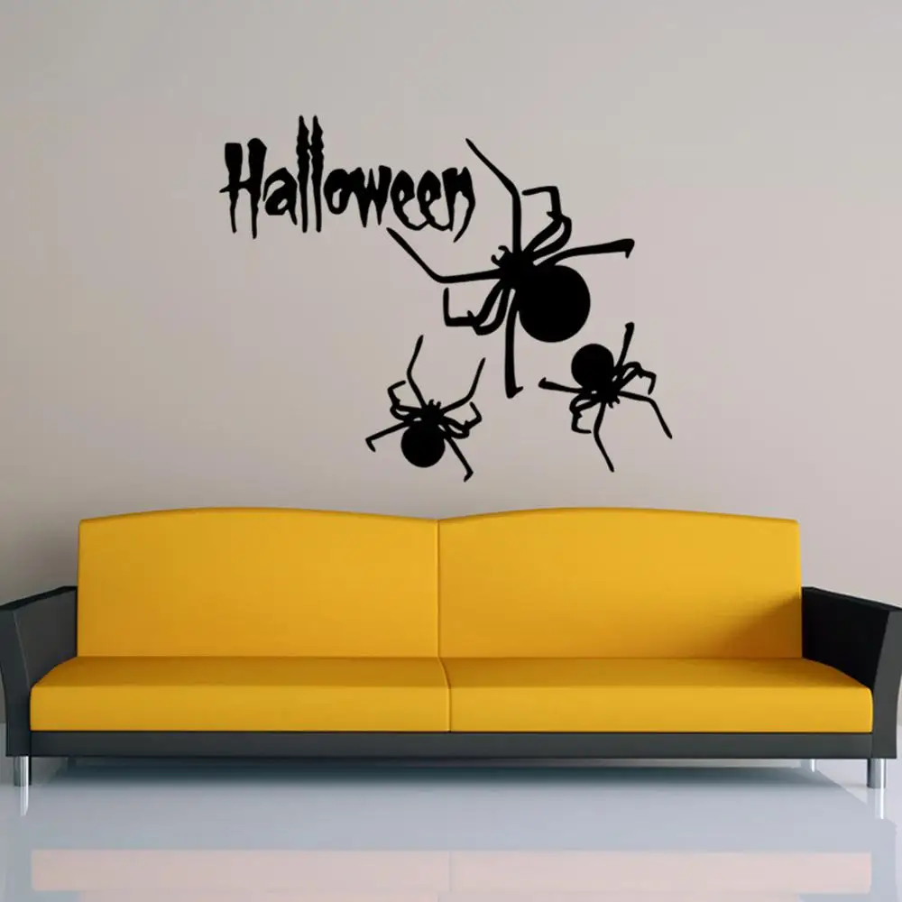 Бесплатная доставка 2020 популярная новинка Хэллоуин паук настенный стикеры