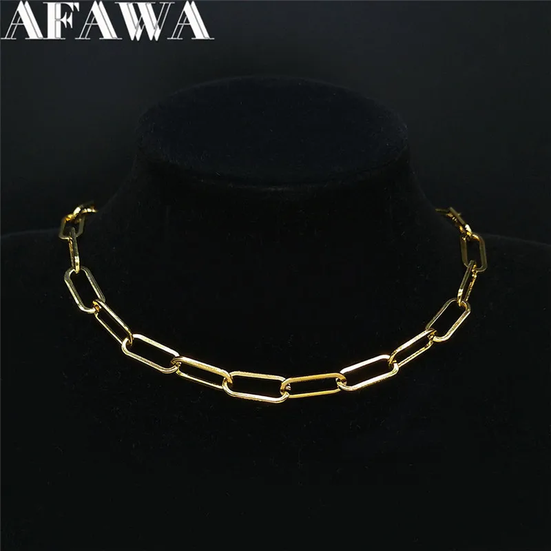 2022 Fashion Stainless Steel Choker Necklace for Women Gold Color Necklace Jewelry acero inoxidable joyeria mujer NXS02
2022 Fashion Stainless Steel Choker Necklace for Women Gold Color Necklace Jewelry acero inoxidable joyeria mujer NXS02
